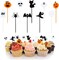 100PCS Halloween Toothpicks for Food, Plastic Halloween Food Cocktail Appetizer Picks Cupcake Toppers for Halloween Baby Shower Birthday Wedding Party Cake Decorations